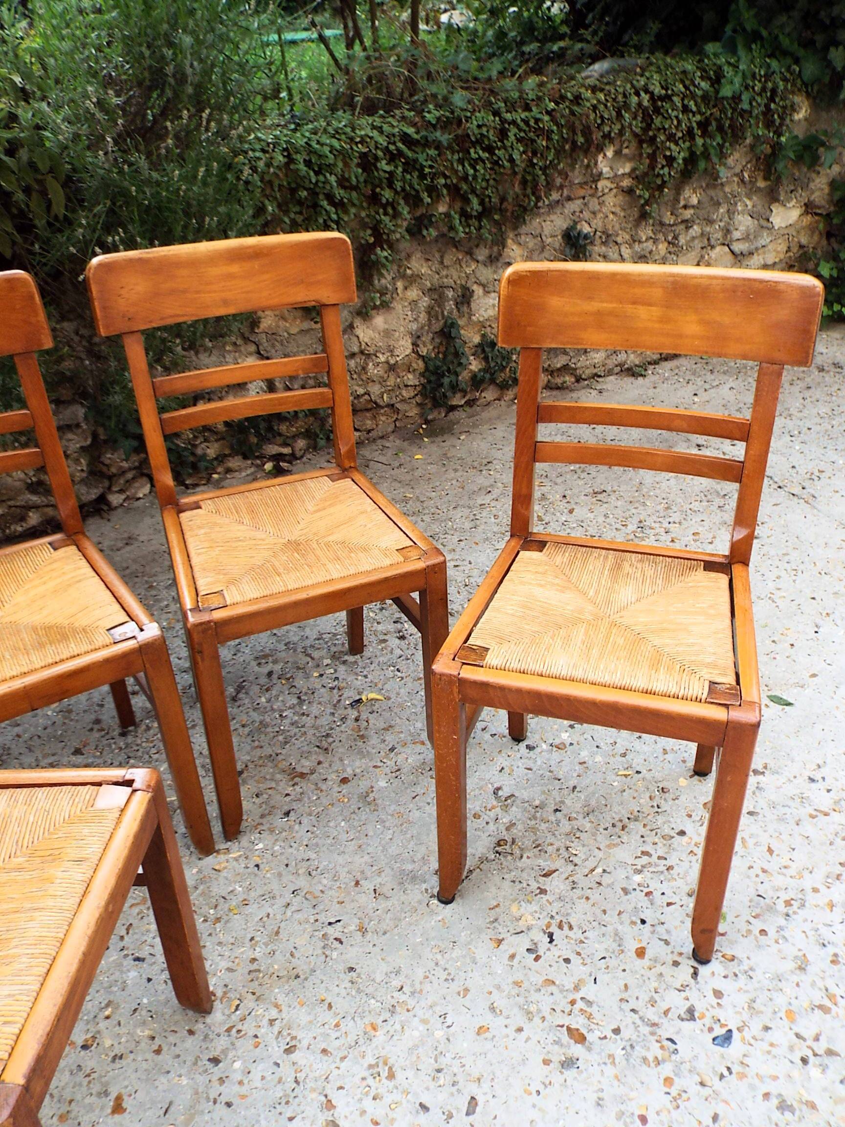 4 straw chairs