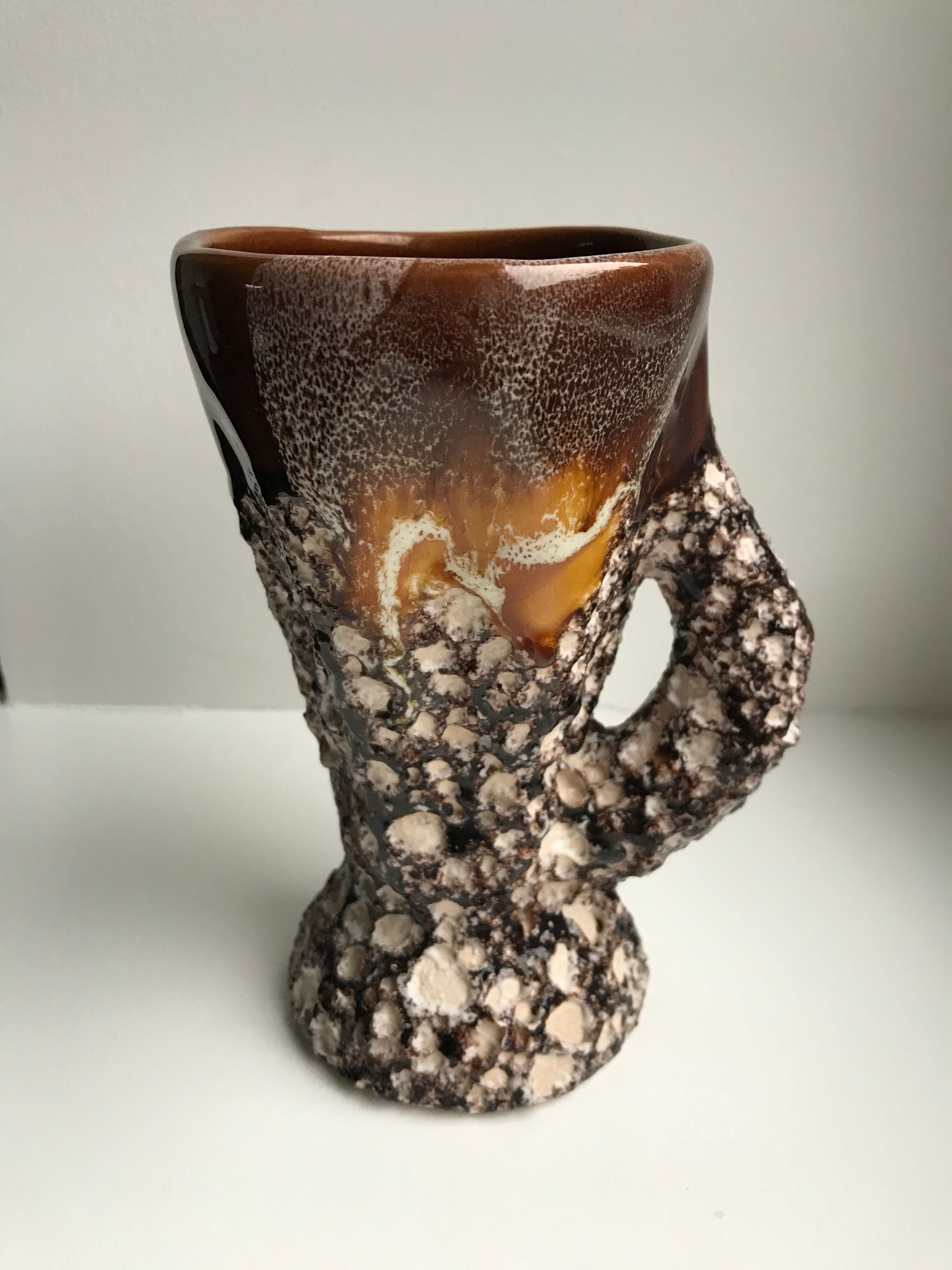 Ceramic vase Fat Lava 70s