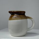 Small two-tone white and brown pitcher Made in China