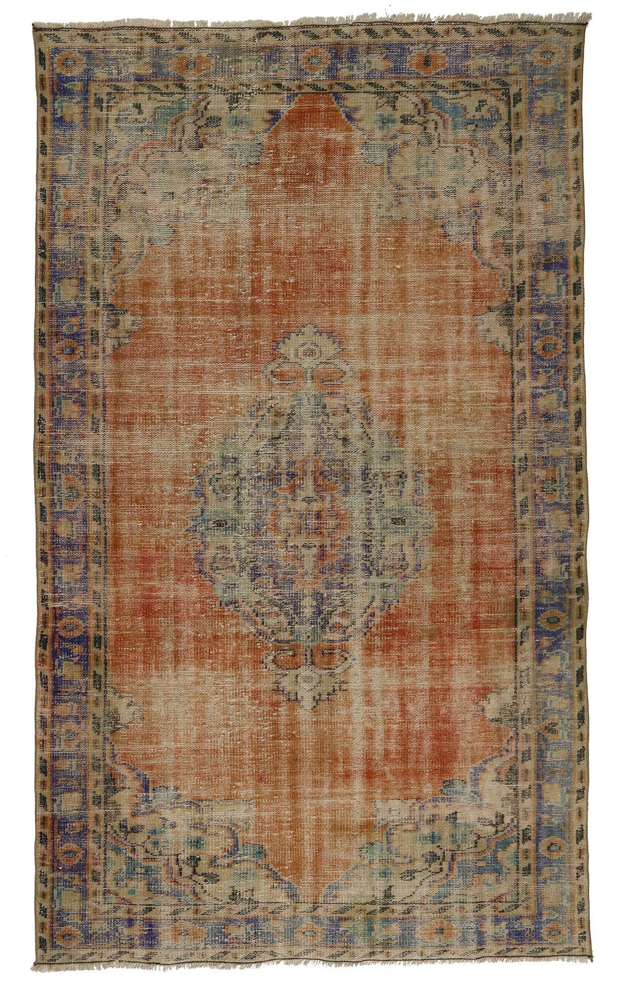 Tapis turc anatolien vintage fait main 266 cm x 155 cm
