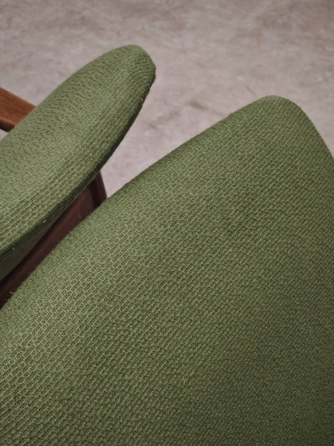 Pair of green GMF 64 armchairs by
Edmund Homa, Poland, 1960s