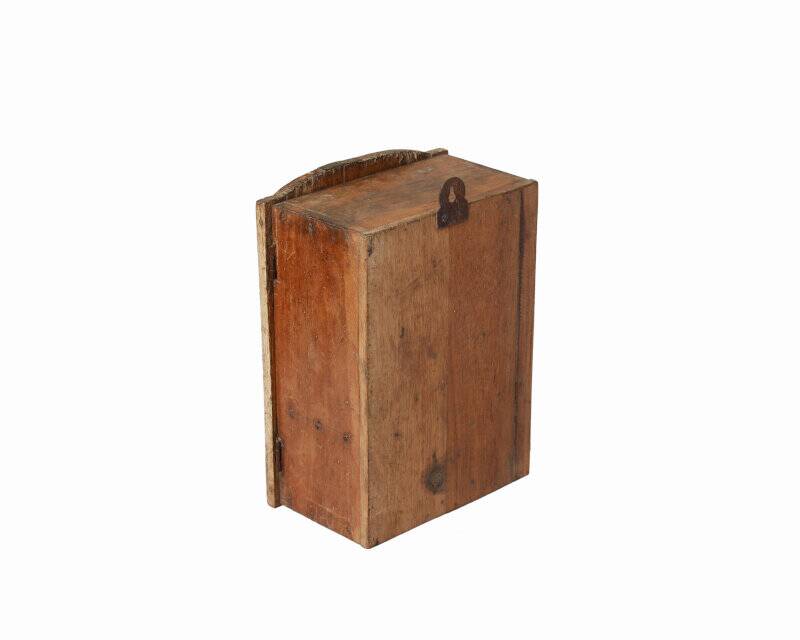 Small old wall display case clock box patina original india
