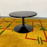 Round Black Side Coffee Table by Pierre Paulin for Artifort, 1970s