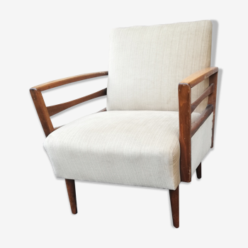Vintage armchair beige fabric
