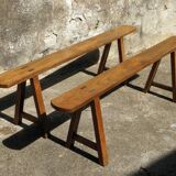 Paire de bancs de ferme 165 cm