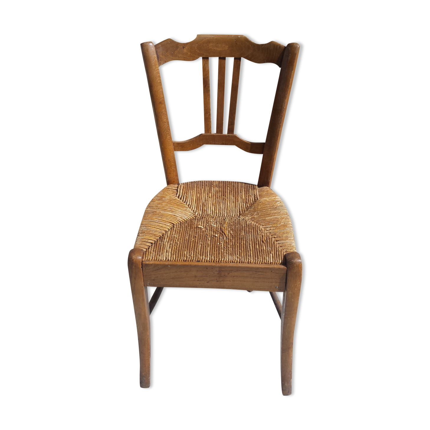 Chaise en bois et paille