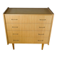 Light wood chest of drawers 4 drawers 1960 Spindle legs