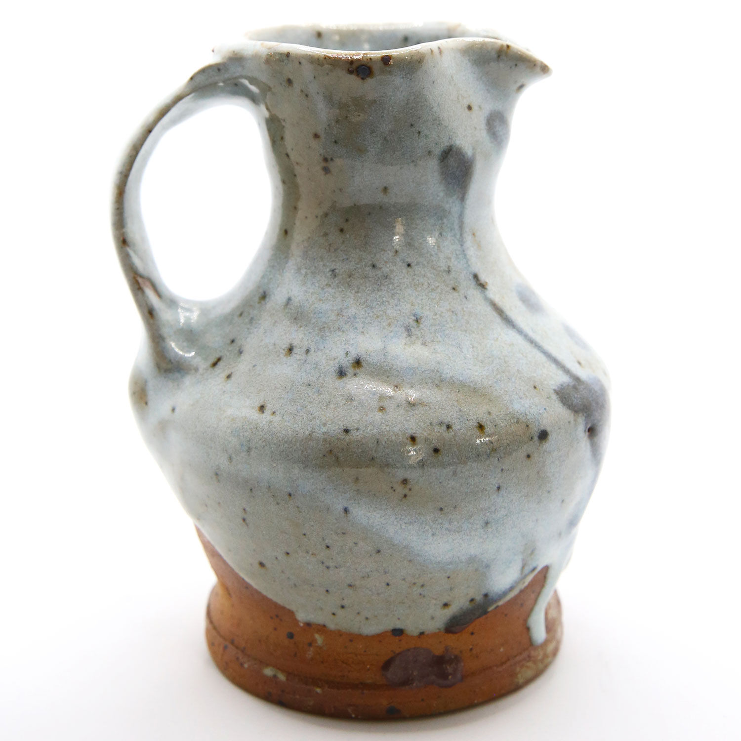 Enamelled sandstone pitcher with blue shades by Anne Kjaersgaard, La Borne