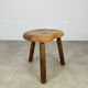 Brutalist tripod stool in solid wood