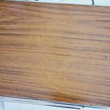 Metal and Formica magazine rack side table