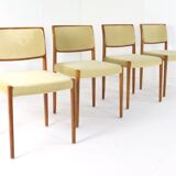 Set of 4 Niels O Möller model 80 chairs vintage danish design