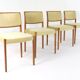 Lot de 4 chaises Niels O Möller modèle 80 design danois vintage