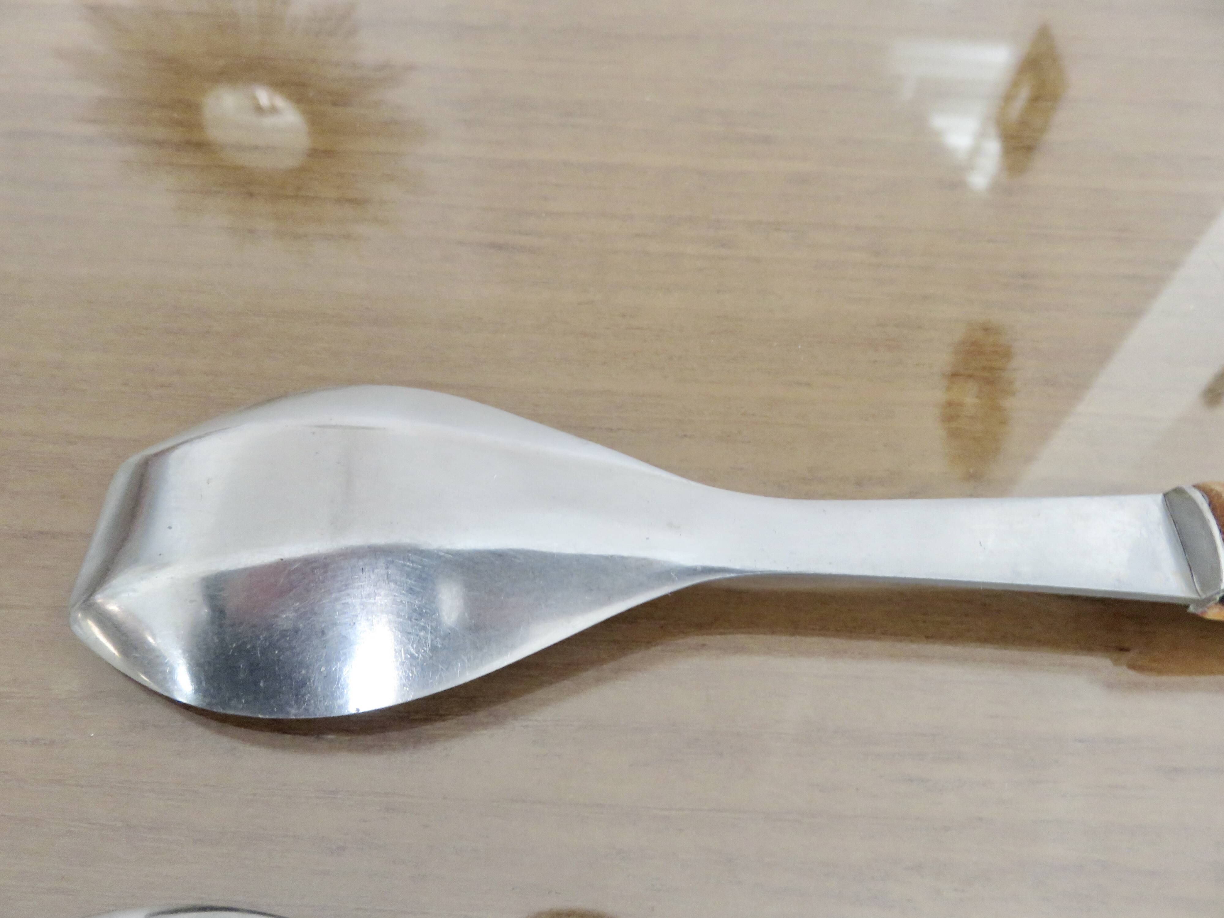 Bamboo handle salad servers from the 60s