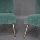Set of Italian velvet side chairs by Gigi Radice for Minotti, 1950s