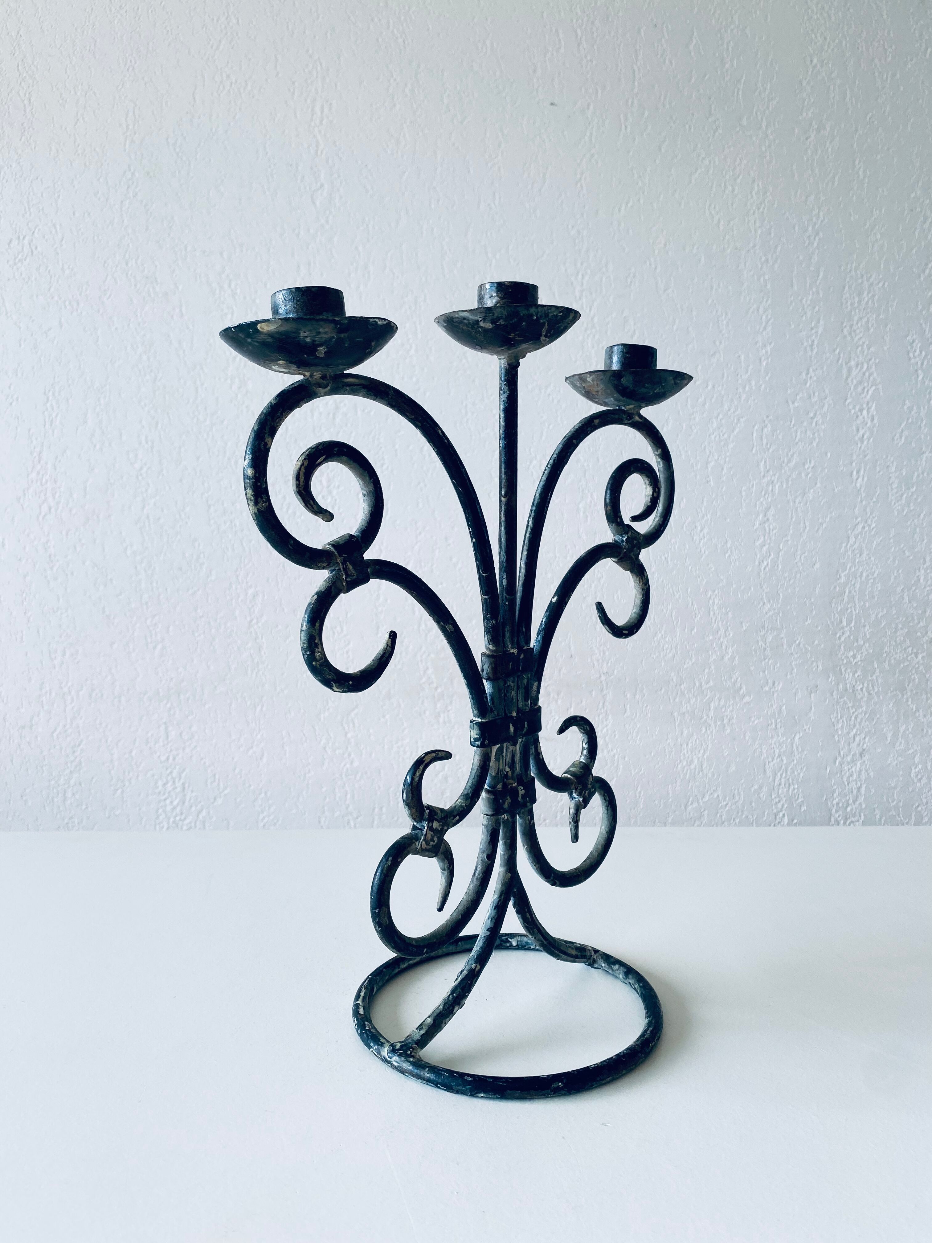Old iron chandelier