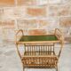 Rattan magazine holder, glass top