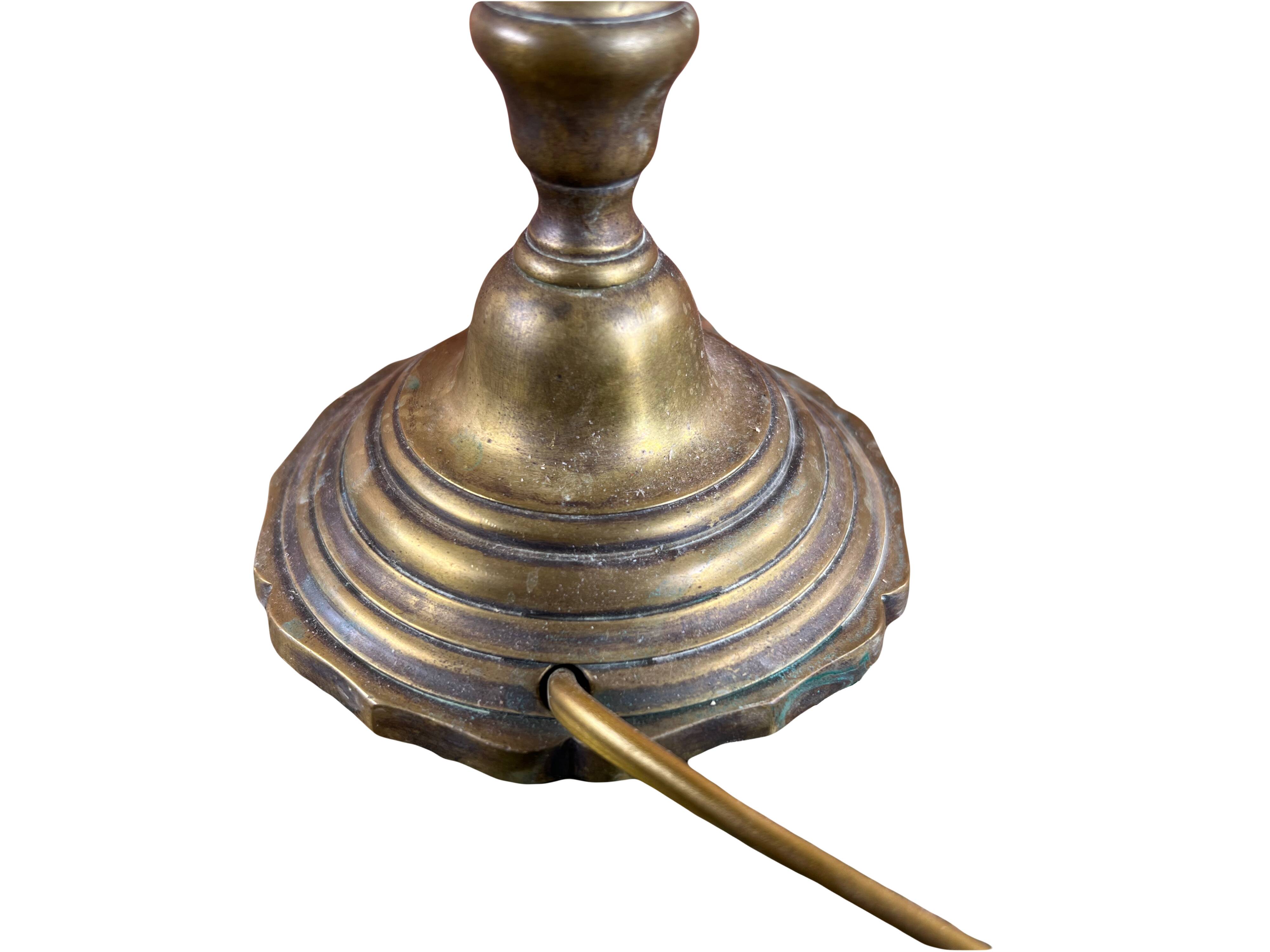 Two-light bronze table lamp