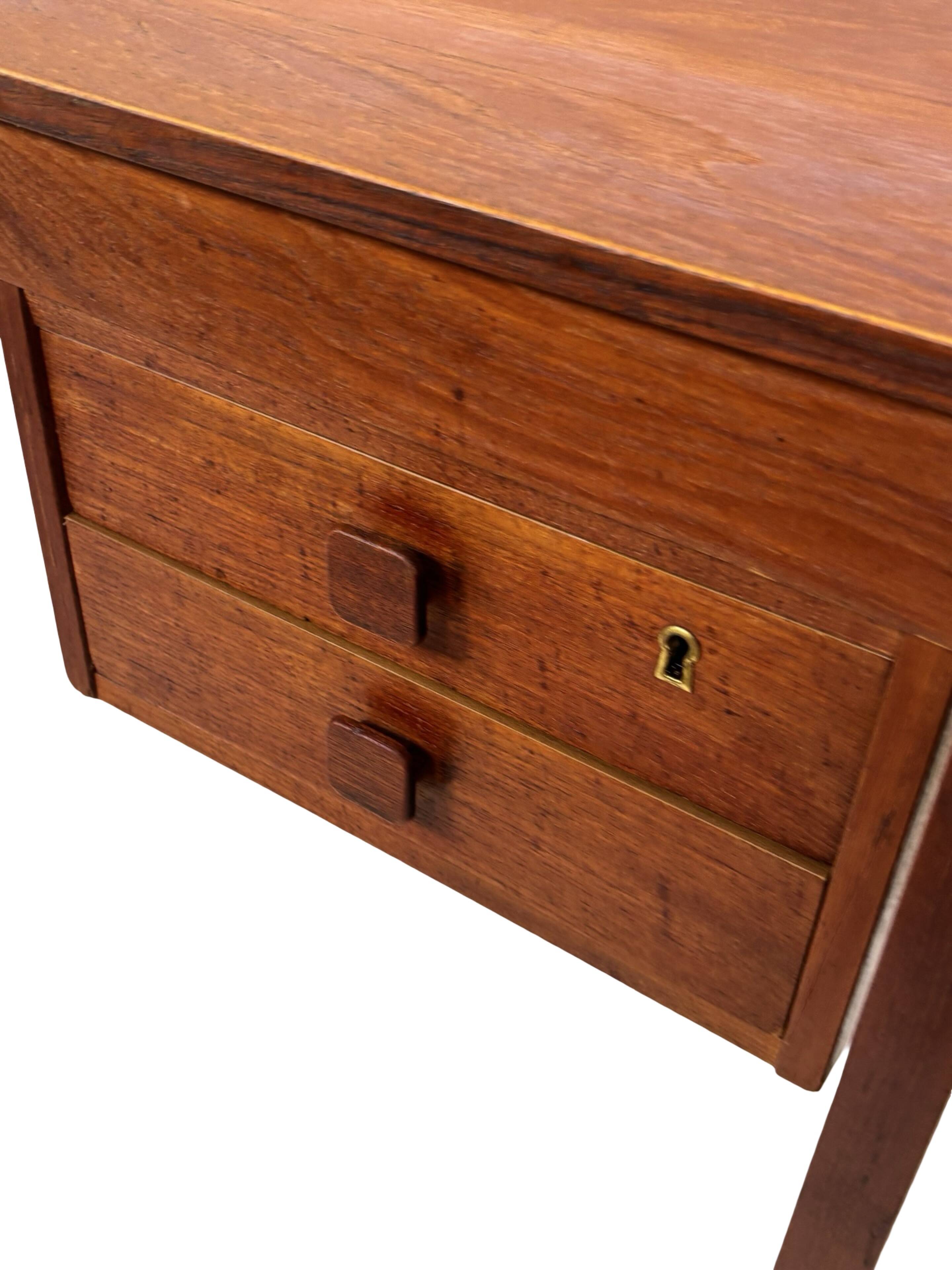 Vintage Danish teak compact Domino Mobler desk, 1960s