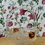 Decorative Basket in molded glass - Vintage glass pocket-empty-pocket