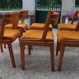 Series of 6 teak chairs 1970