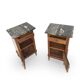 Tables de chevet italiennes en placage d'acajou avec de splendides