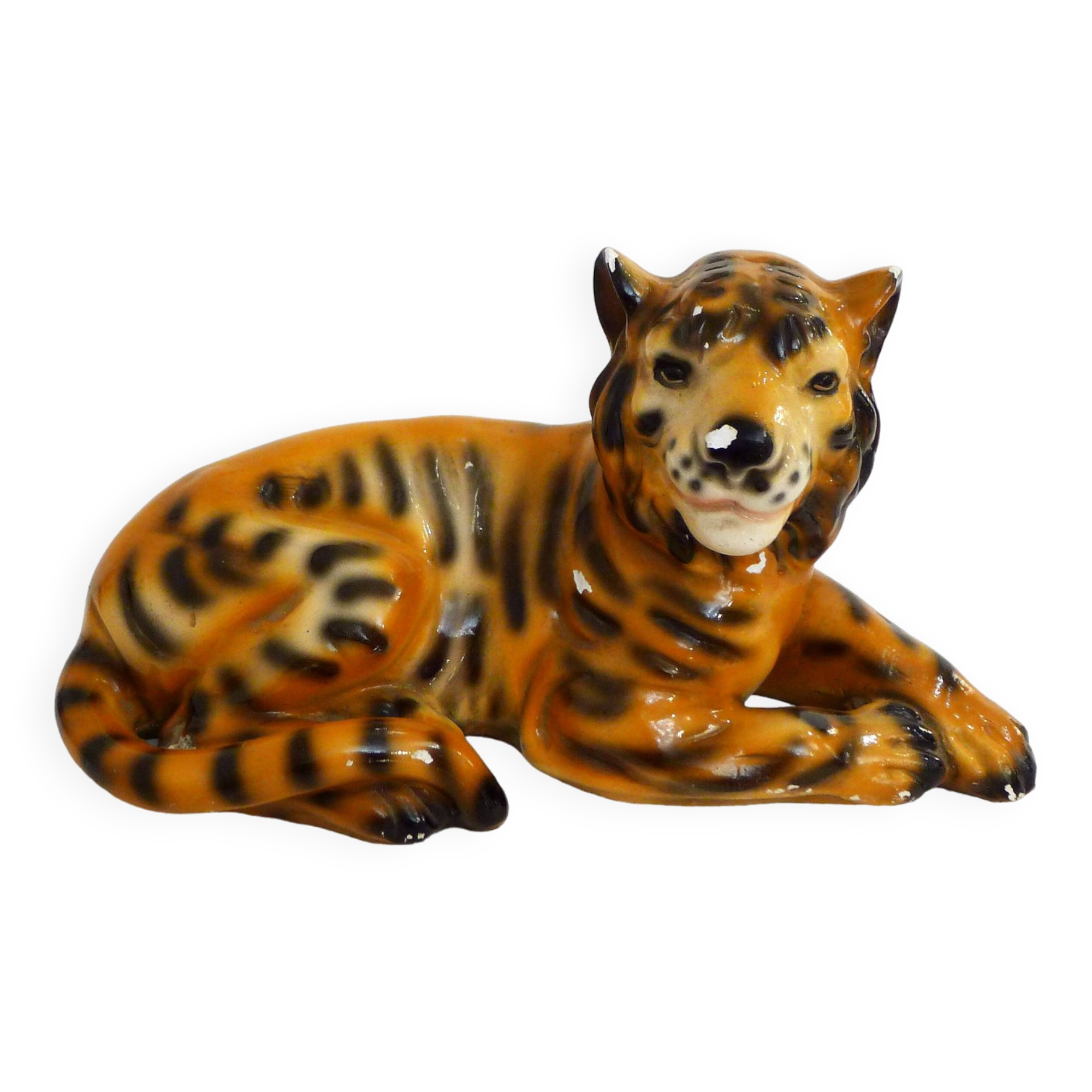 Reclining Tiger Sculpture