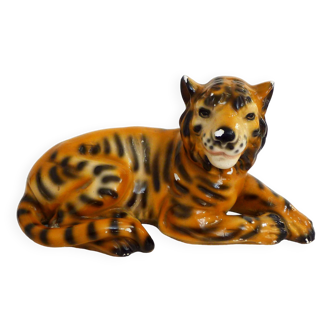 Reclining Tiger Sculpture