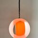 Suspension "Eclisse" en verre de Murano blanc et orange du milieu du siècle, par Carlo Nason pour Mazzega, Ita