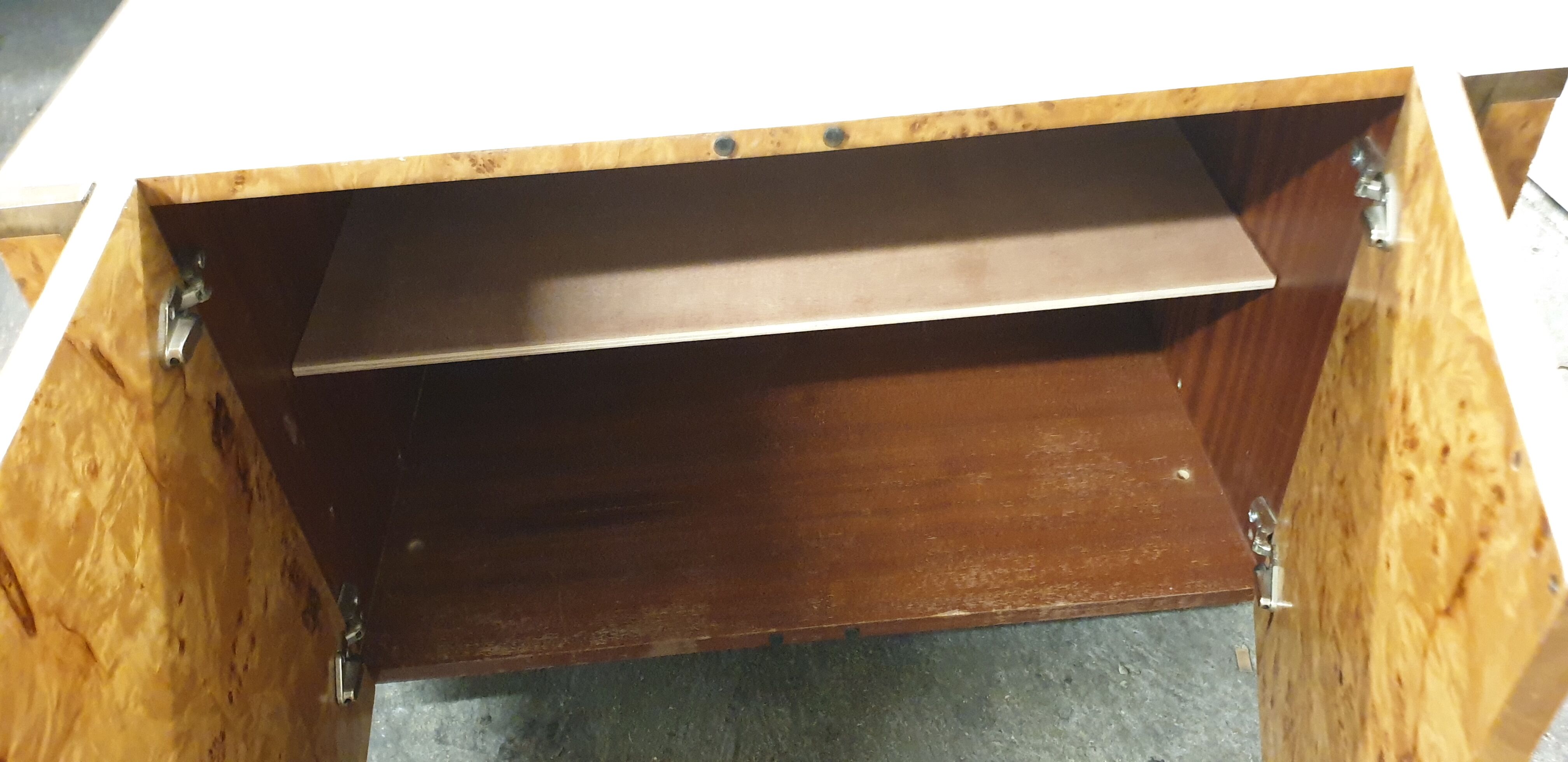 Buffet low elm magnifying glass circa 70