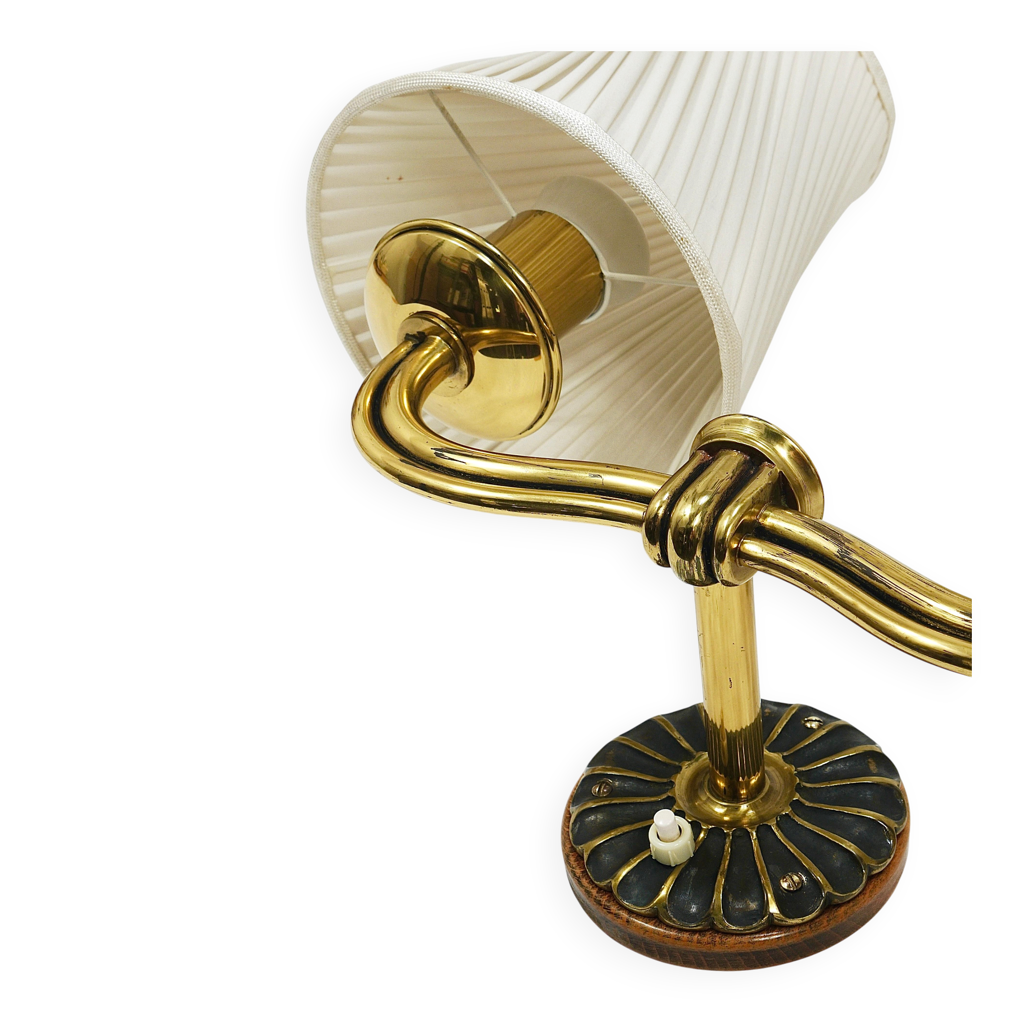 Pair of Wall Sconces in Brass from Viennese Modernism Hugo Gorge, Austria, 1940s