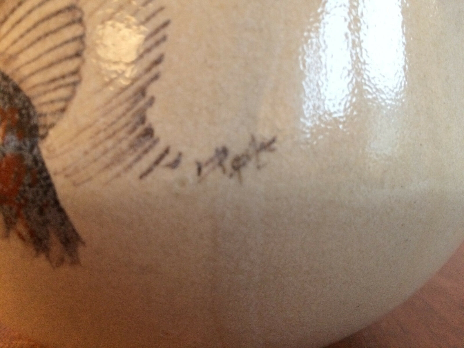 Ball vase in enamelled earthenware Cazalas signed design 30s - 40s