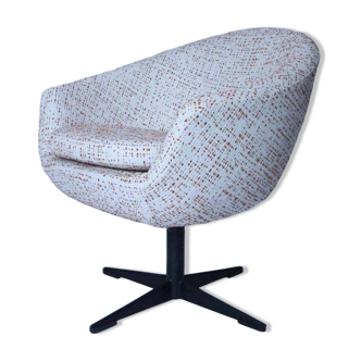 Fauteuil retro styl space age polka dot boucle chaise de salon 1960 orange pixels mid century modern design