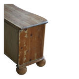 Antique Danish pine commode with ball feet, late 19th century.