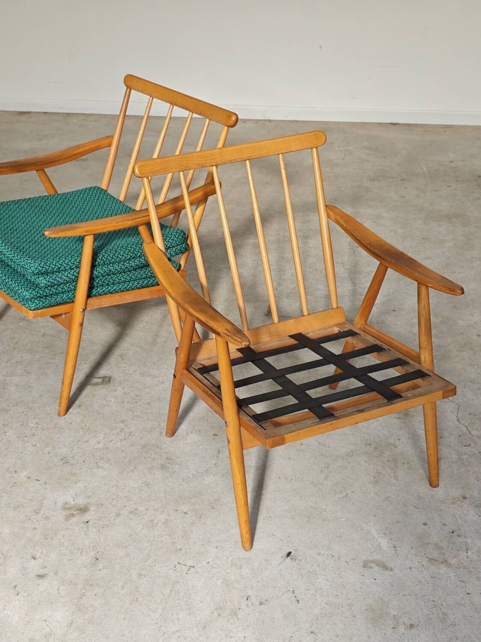Pair of Thonet Boomerang armchairs by Antonin Suman for TON 1960