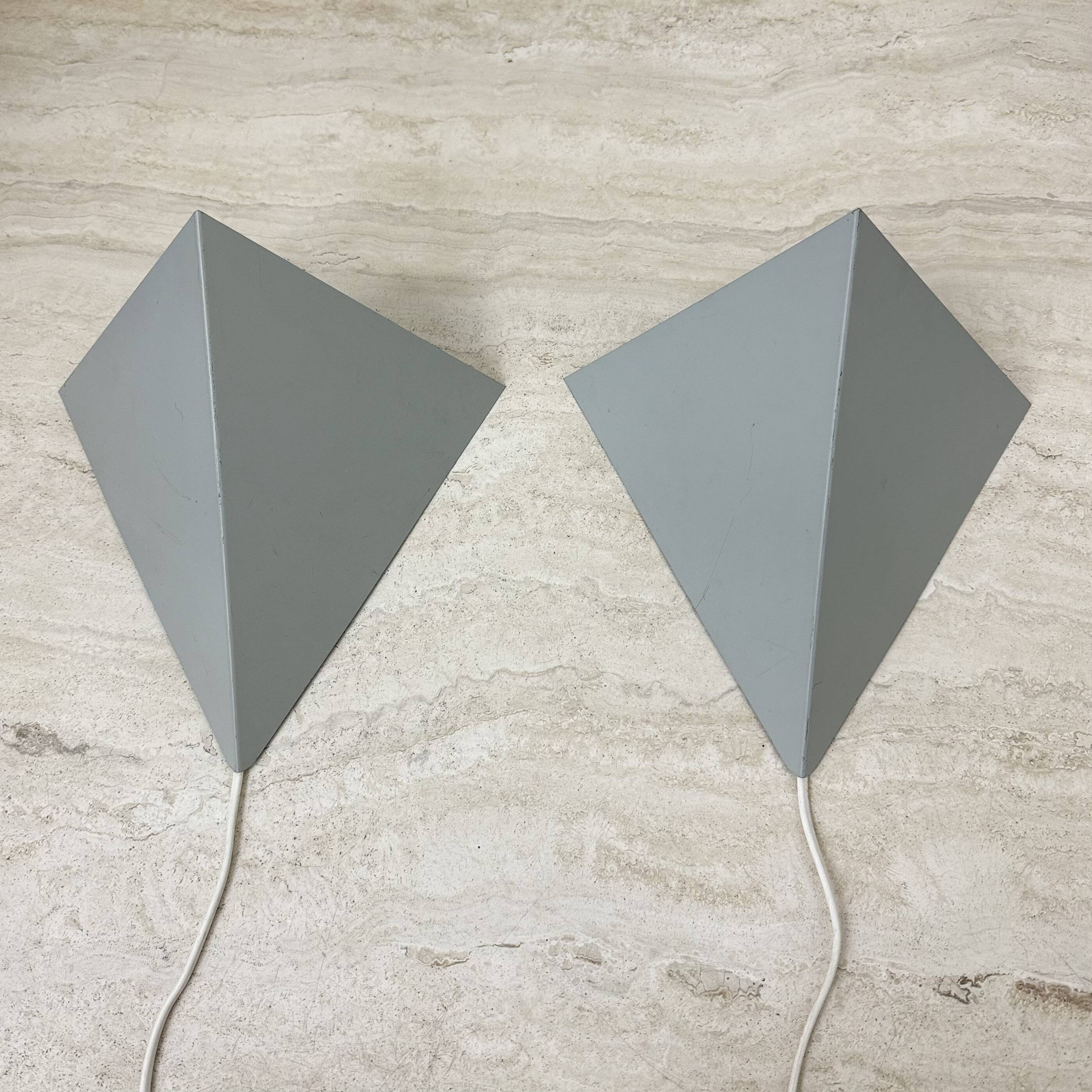 A Set Of J.Hoogervorst for Anvia Almelo Vintage Dutch metal wall lamp 1960s