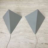 A Set Of J.Hoogervorst for Anvia Almelo Vintage Dutch metal wall lamp 1960s