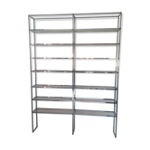 Bookcase in chrome and glass 1970 Roche Bobois