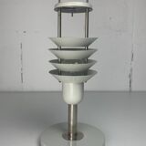 Pair danish scandinavian space age architectural table lamps