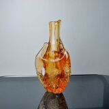 Orange Seguso vase, frosted Murano glass, Italy, 1970