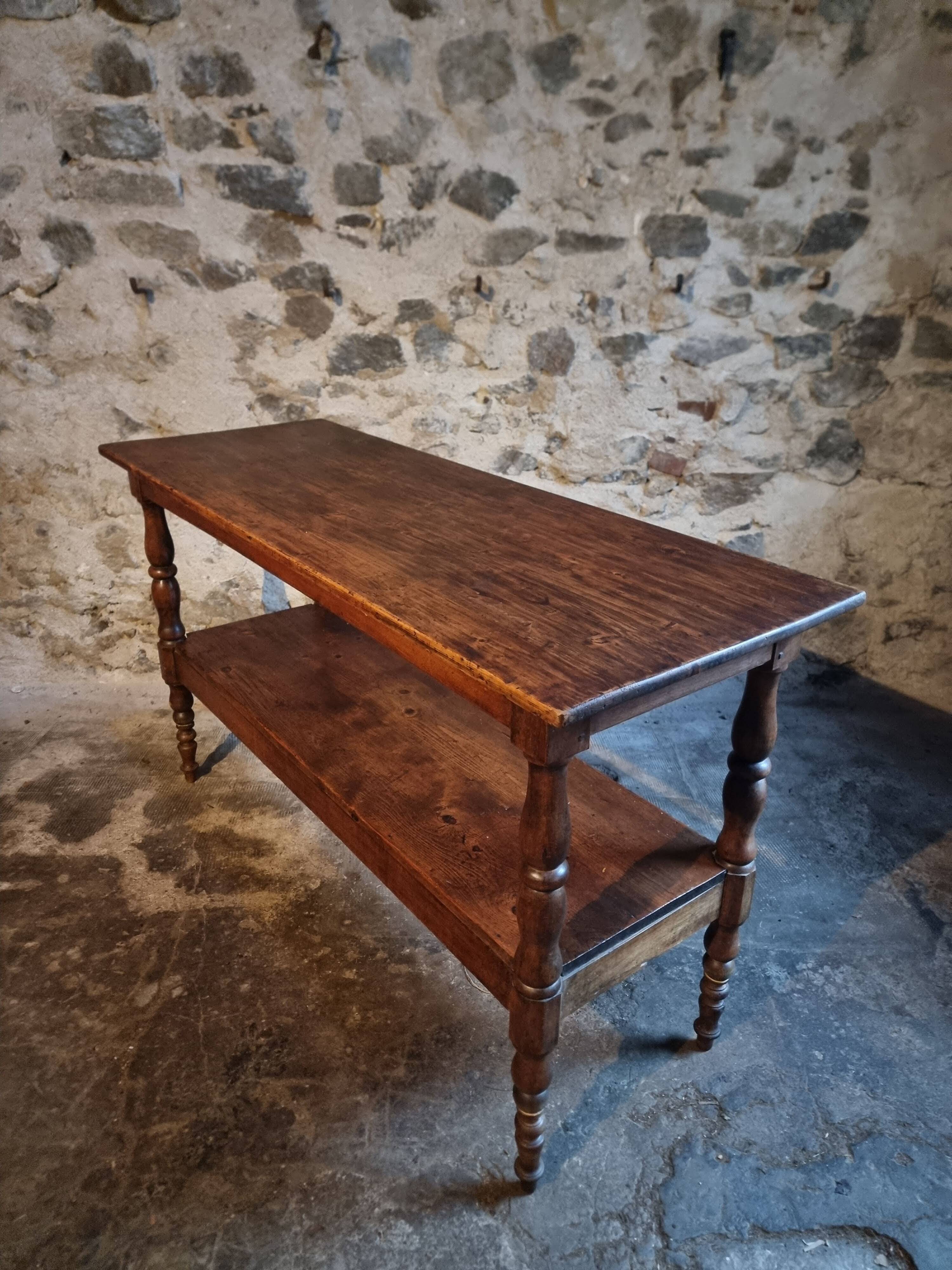Console / service table or kitchen island French antique, 1880–1920