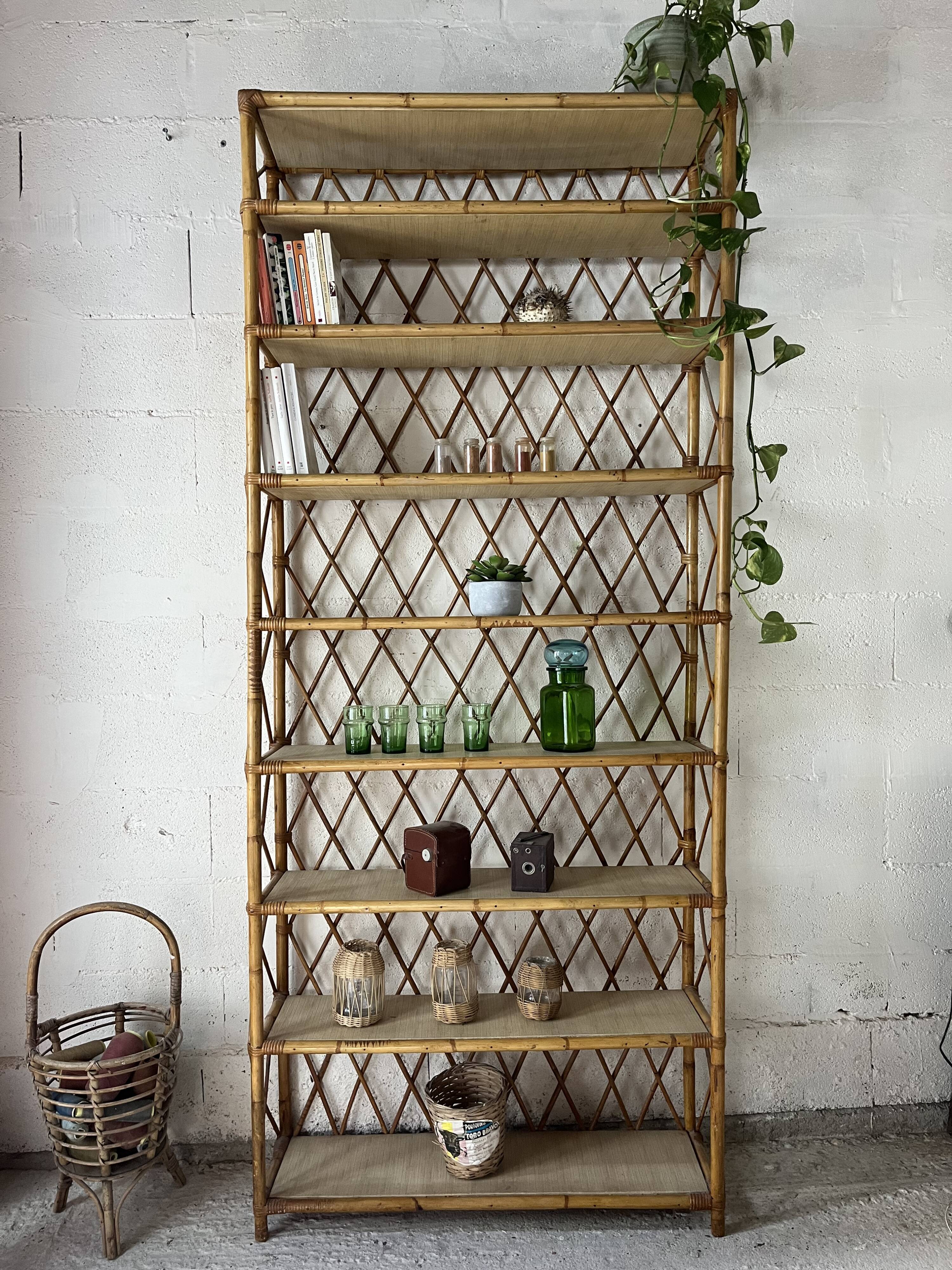 Large rattan bookcase