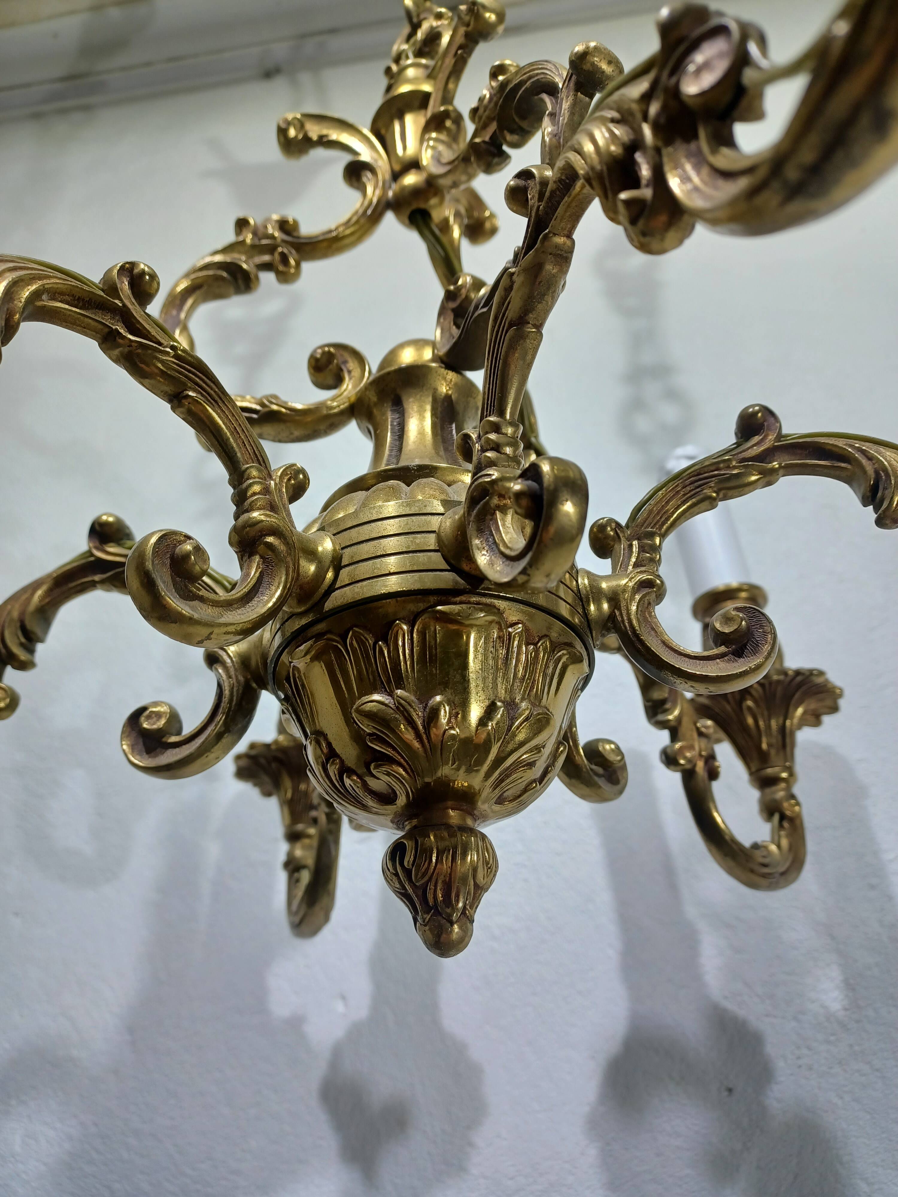 Lustre 6 lumières en bronze