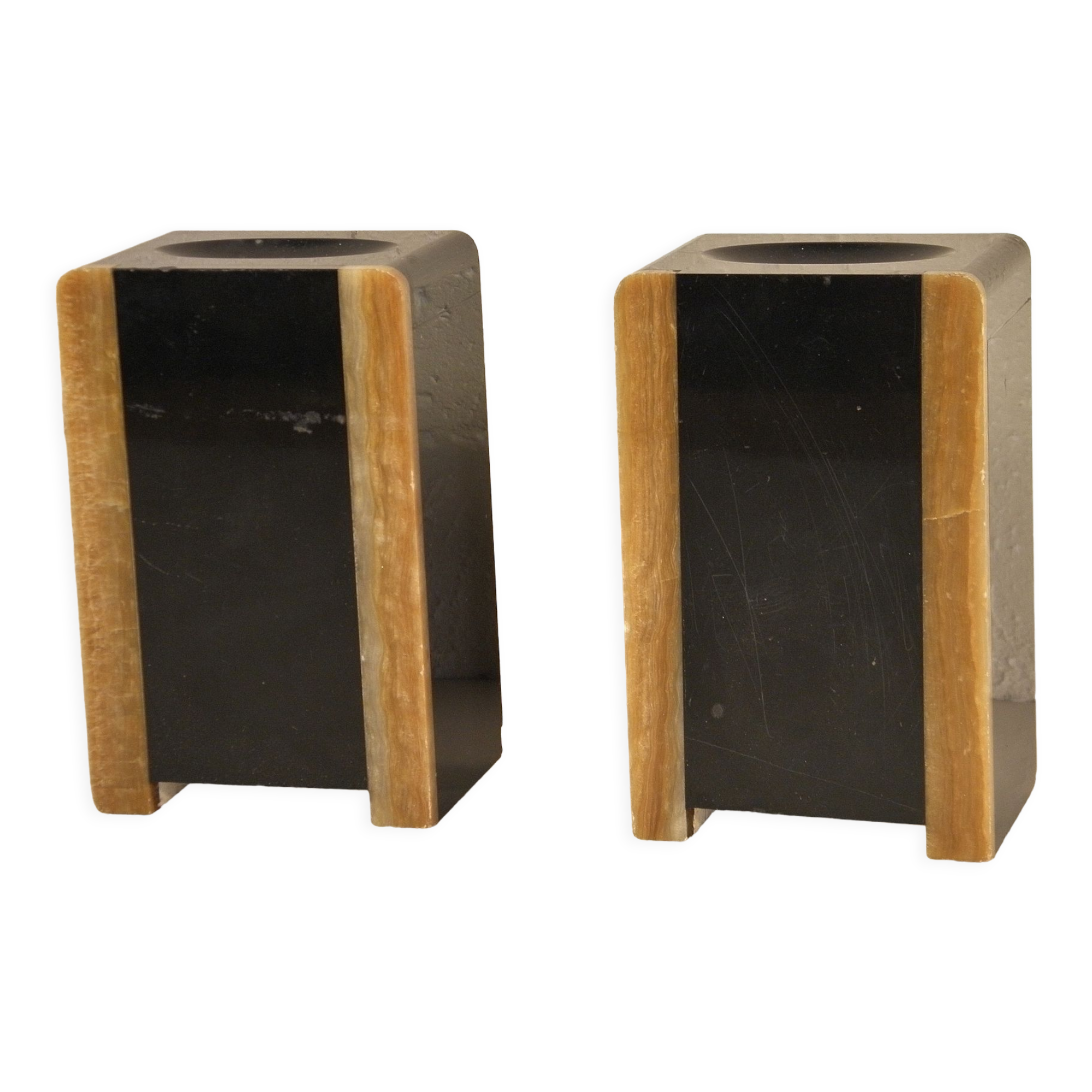Art deco marble bookends