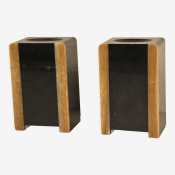 Art deco marble bookends