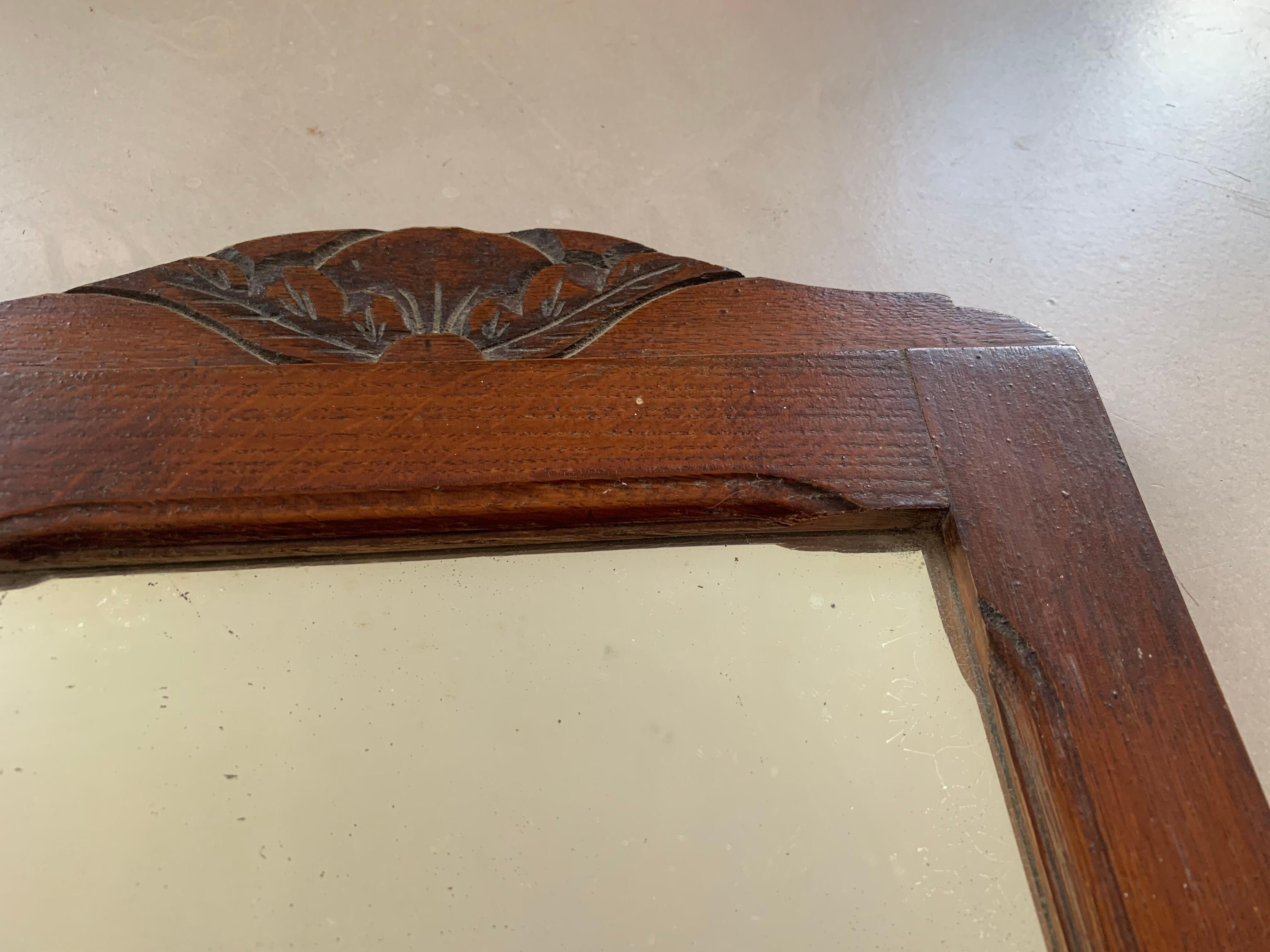 Miroir ancien art déco 35x55cm