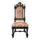 Historicist chair in ebonised and gilded wood
