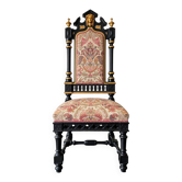 Historicist chair in ebonised and gilded wood