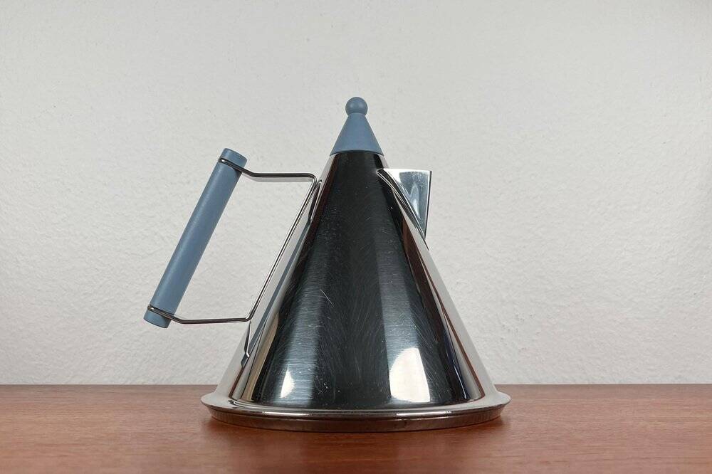 Postmodern German stainless steel kettle by Fissler, 1980s.