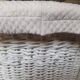 Wicker and painted wood baby cradle