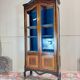 19th Century Transition Style Marquetry and Blackened Wood Display Cabinet